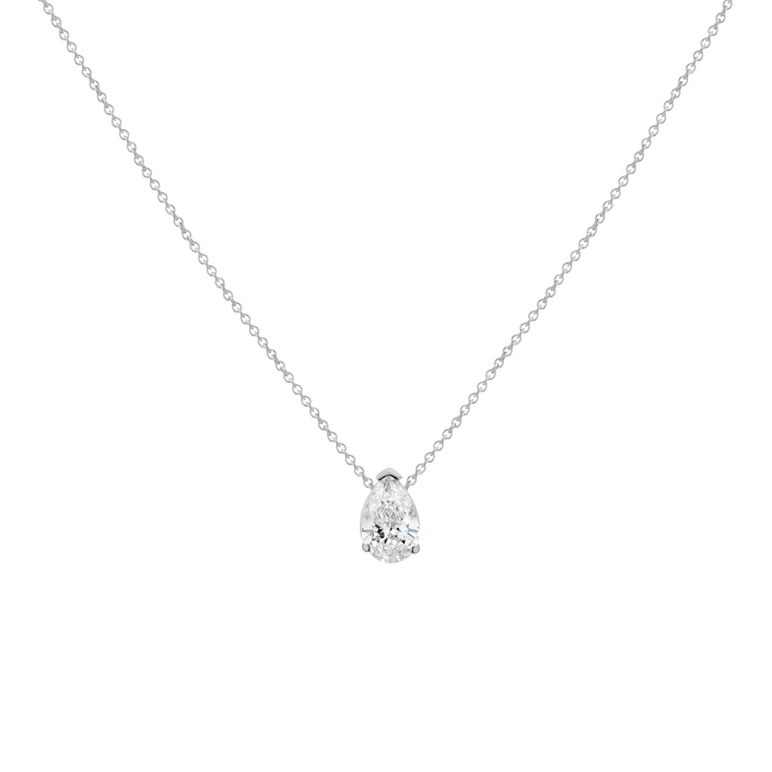 0.75ct Round Lab Grown Diamond Necklace 14k White Gold First