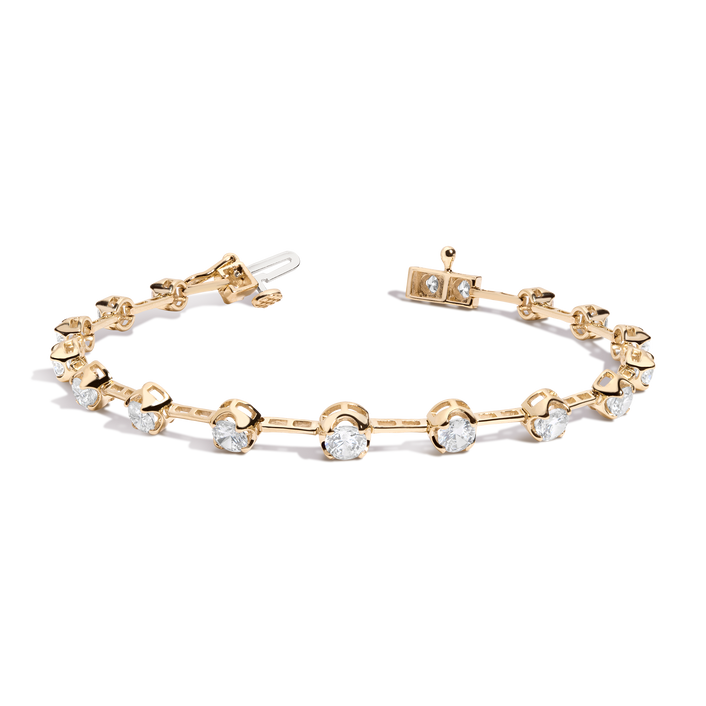 3ct Lab Grown Diamond Cupcake Bar Tennis Bracelet 14k Yellow Gold 6.5in 7in 7.5in First