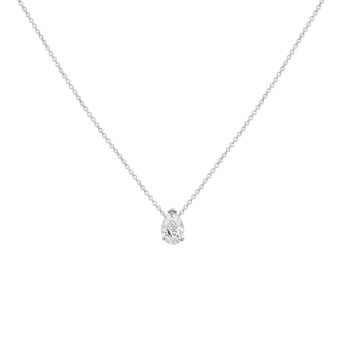 0.5ct Lab Grown Diamond Pear Necklace 14k White Gold First