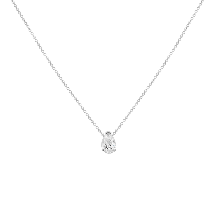 0.5ct Lab Grown Diamond Pear Necklace 14k White Gold First