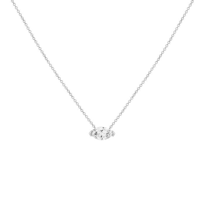 0.5ct Lab Grown Diamond Marquise Necklace 14k White Gold First