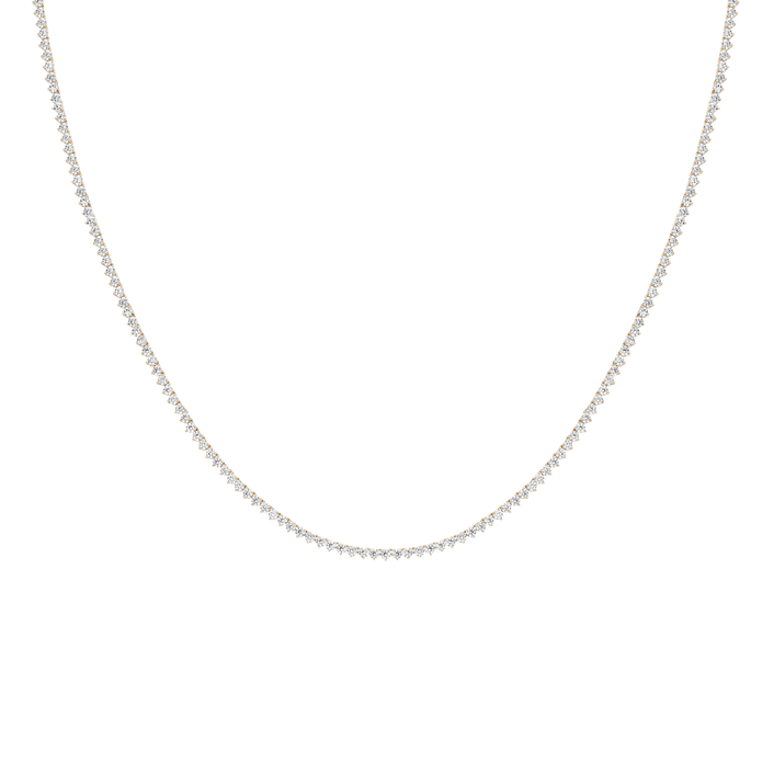 6ct Three-Prong Lab Grown Diamond Tennis Necklace 14k Yellow Gold 16in 18in First