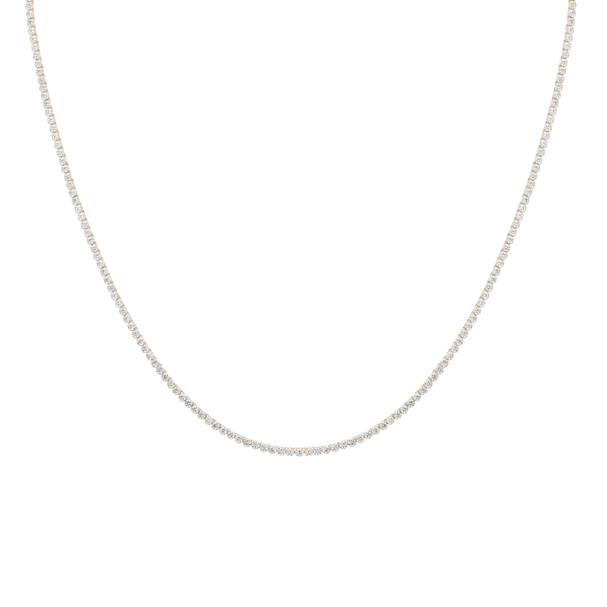 6ct Lightweight Lab Grown Diamond Tennis Necklace 14k Yellow Gold 16in 18in First