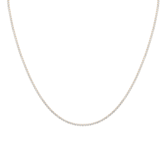6ct Lightweight Lab Grown Diamond Tennis Necklace 14k Yellow Gold 16in 18in First