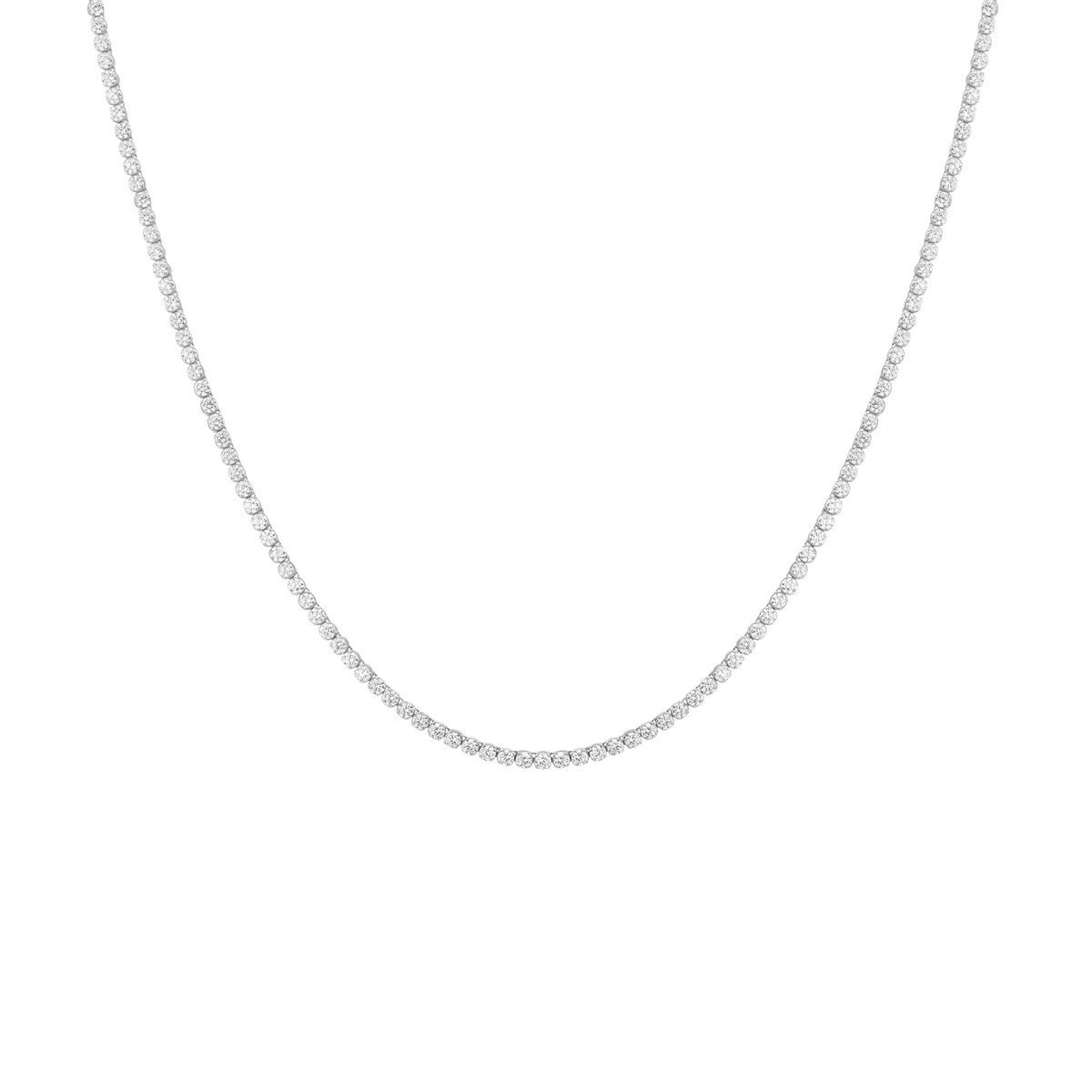 8ct Lightweight Lab Grown Diamond Tennis Necklace 14k White Gold 16in 18in First