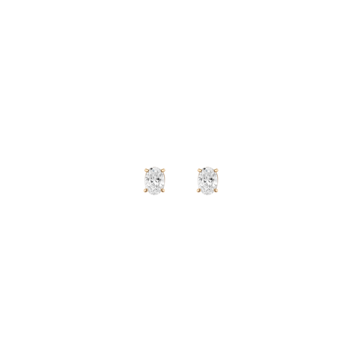 1ct Oval Lab Grown Diamond Stud Earrings 14k Yellow Gold First