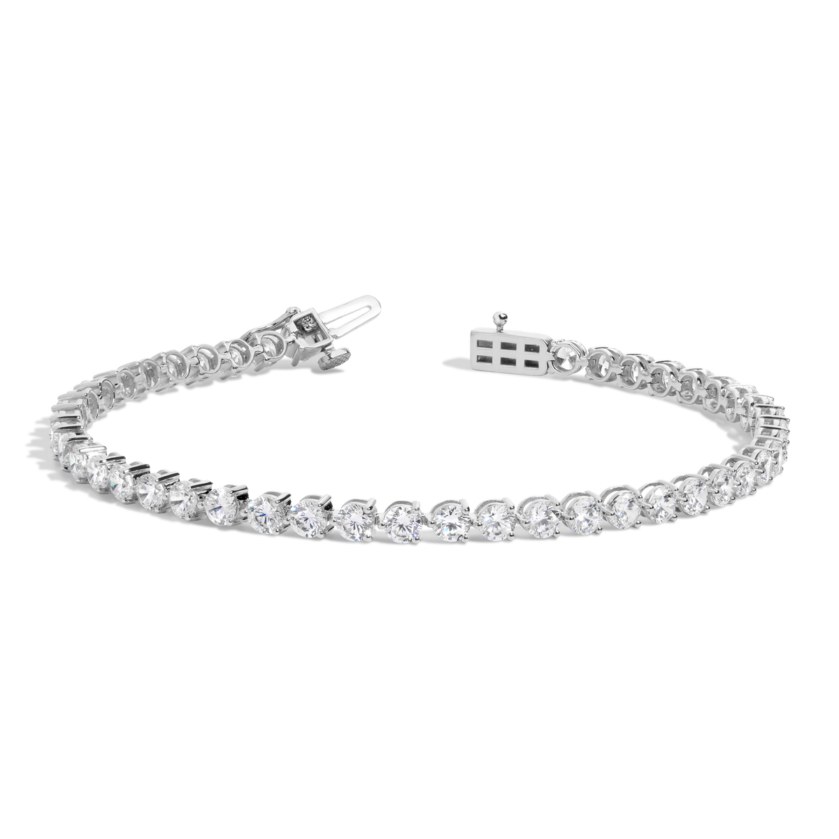 6ct Three-Prong Lab Grown Diamond Tennis Bracelet 14k White Gold 6in 6.5in 7in 7.5in First