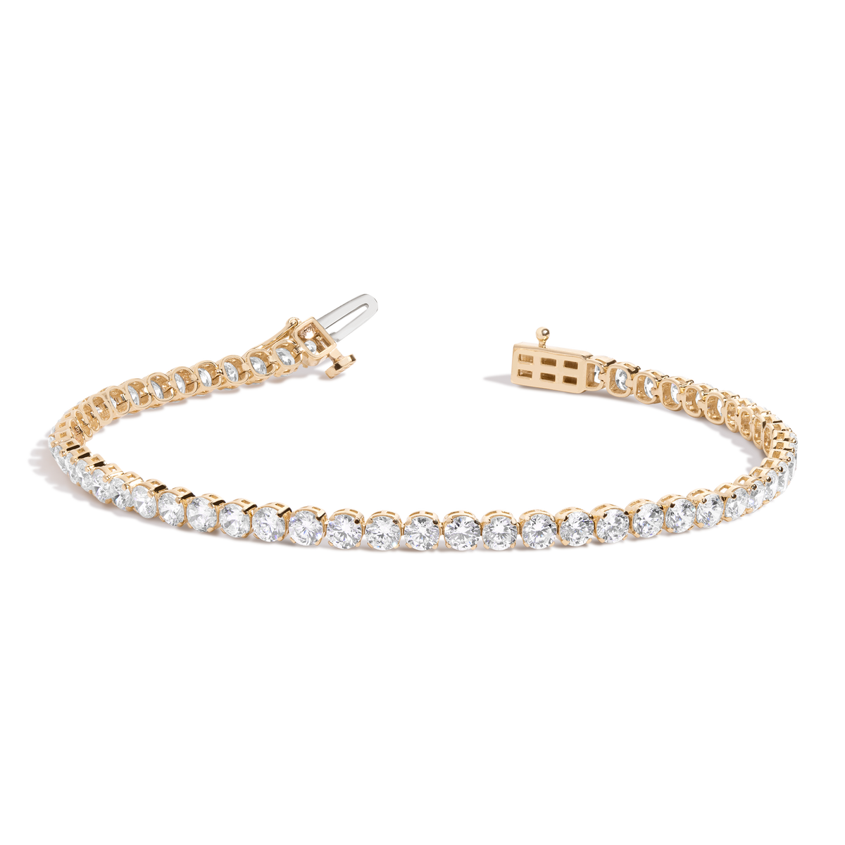 6ct Lightweight Lab Grown Diamond Tennis Bracelet 14k Yellow Gold 6in 6.5in 7in 7.5in First