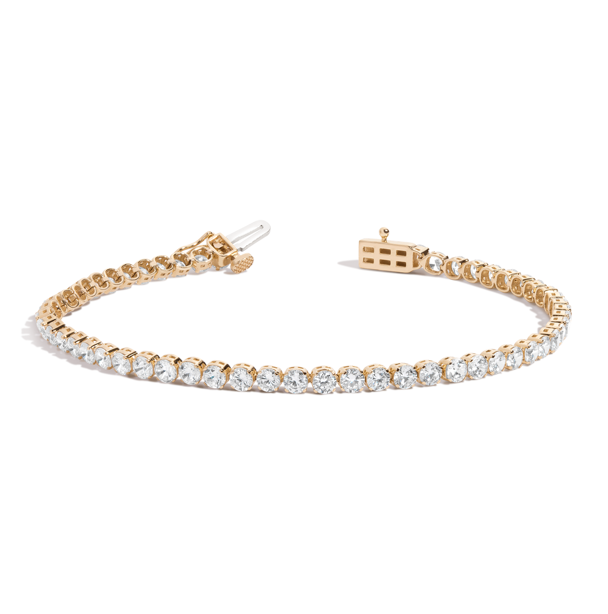 5ct Lightweight Lab Grown Diamond Tennis Bracelet 14k Yellow Gold 6in 6.5in 7in 7.5in First