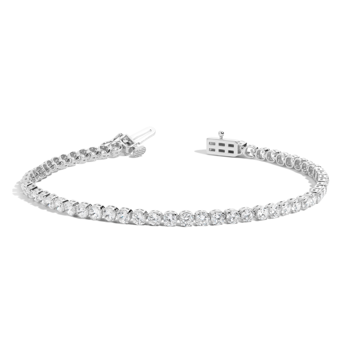 5ct Lightweight Lab Grown Diamond Tennis Bracelet 14k White Gold 6in 6.5in 7in 7.5in First