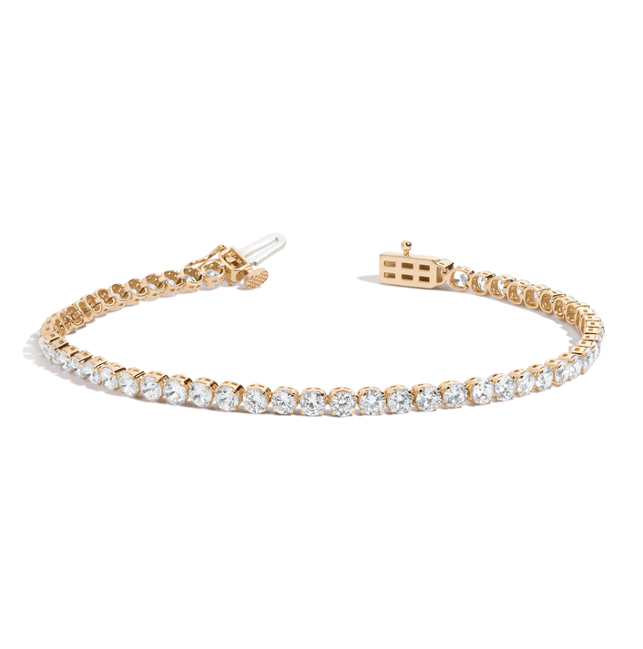 5ct Lightweight Lab Grown Diamond Tennis Bracelet 14k Yellow Gold 6in 6.5in 7in 7.5in First