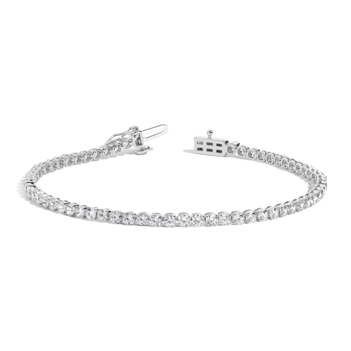 4ct Lightweight Lab Grown Diamond Tennis Bracelet 14k White Gold 6in 6.5in 7in 7.5in First