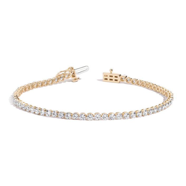 4ct Lightweight Lab Grown Diamond Tennis Bracelet 14k Yellow Gold 6in 6.5in 7in 7.5in First