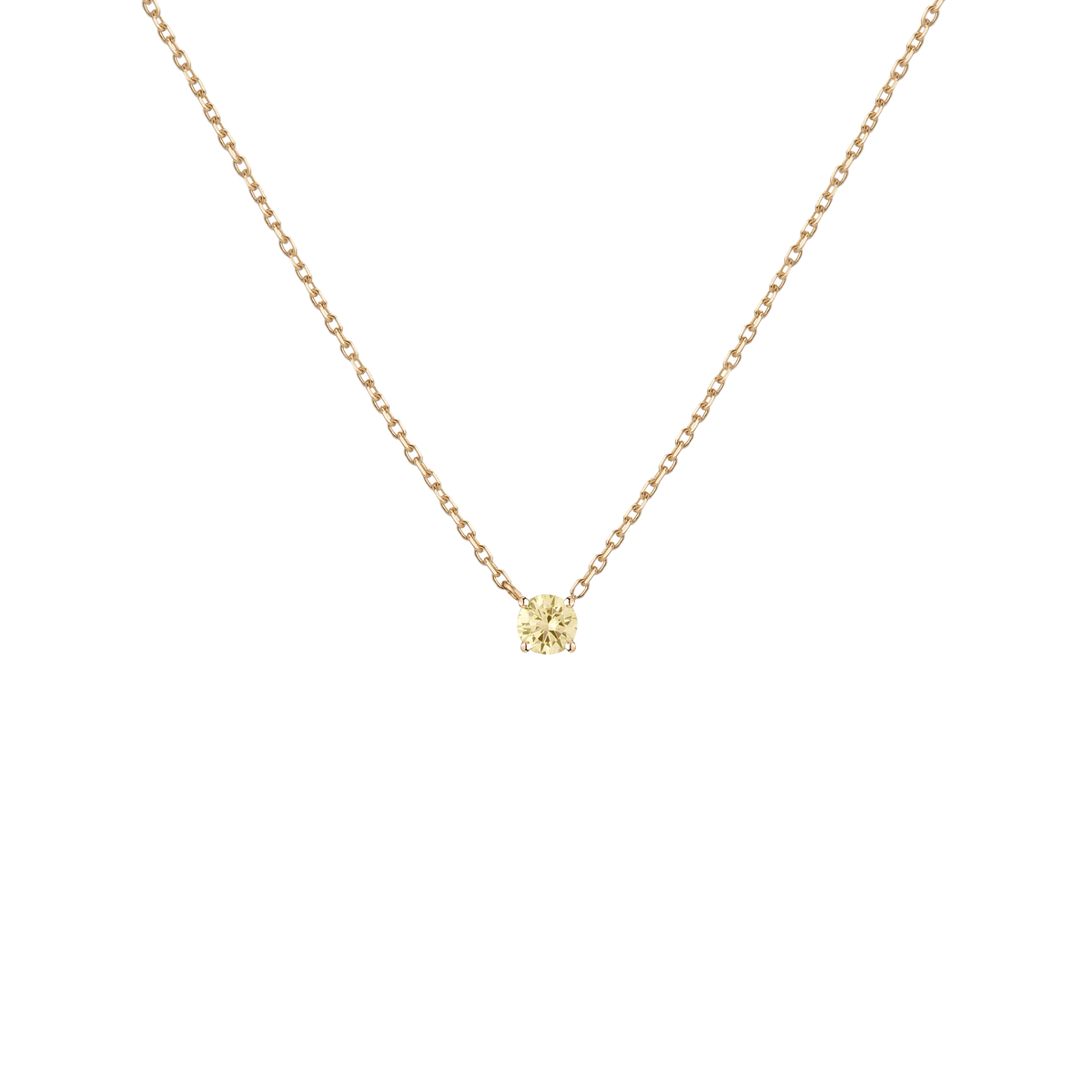 Lab Grown Yellow Diamond Solitaire Necklace 14k 18k Yellow Gold First