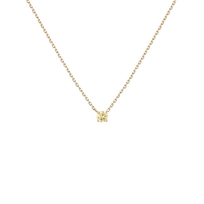 Lab Grown Yellow Diamond Solitaire Necklace 14k 18k Yellow Gold First