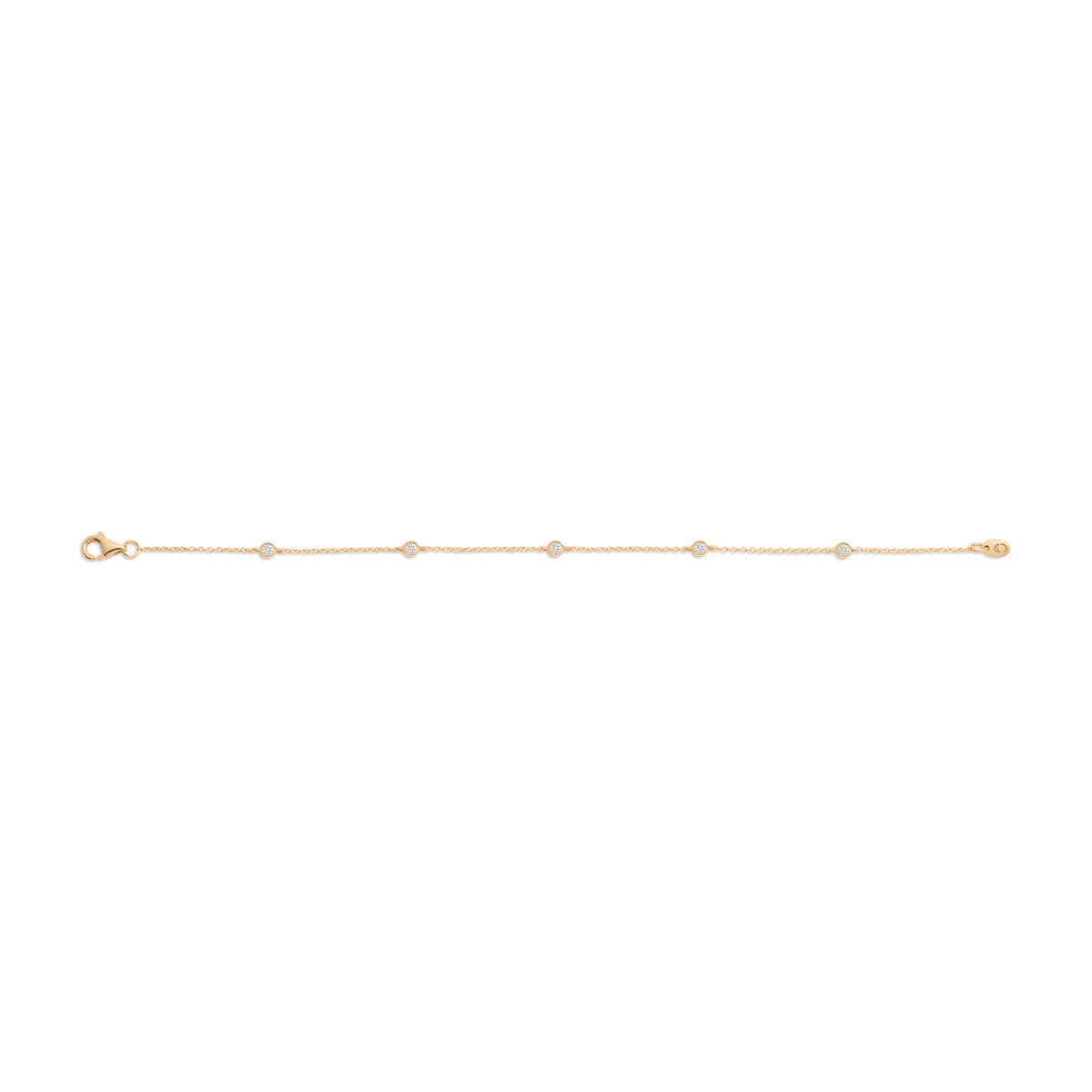 Lab Grown Diamond Station Bracelet 14k Yellow Gold 6in 6.5in 7in