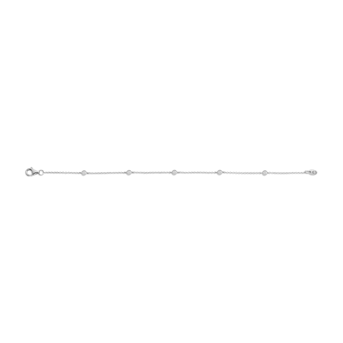 Lab Grown Diamond Station Bracelet 14k White Gold 6in 6.5in 7in
