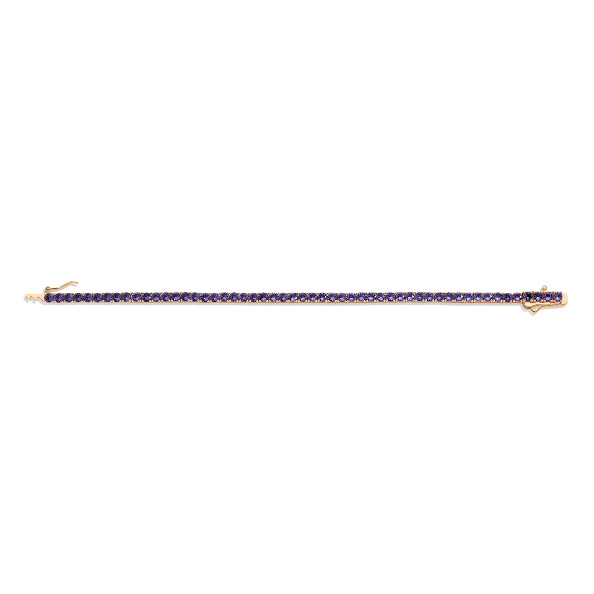 Lab Grown Amethyst Tennis Bracelet Vermeil Yellow Gold 6.5in 7in