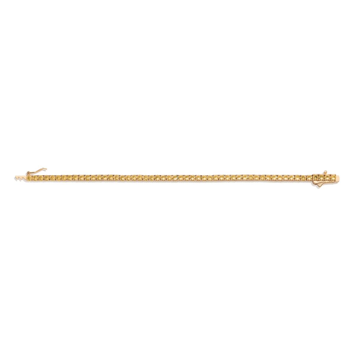 Lab Grown Citrine Tennis Bracelet Vermeil Yellow Gold 6.5in 7in
