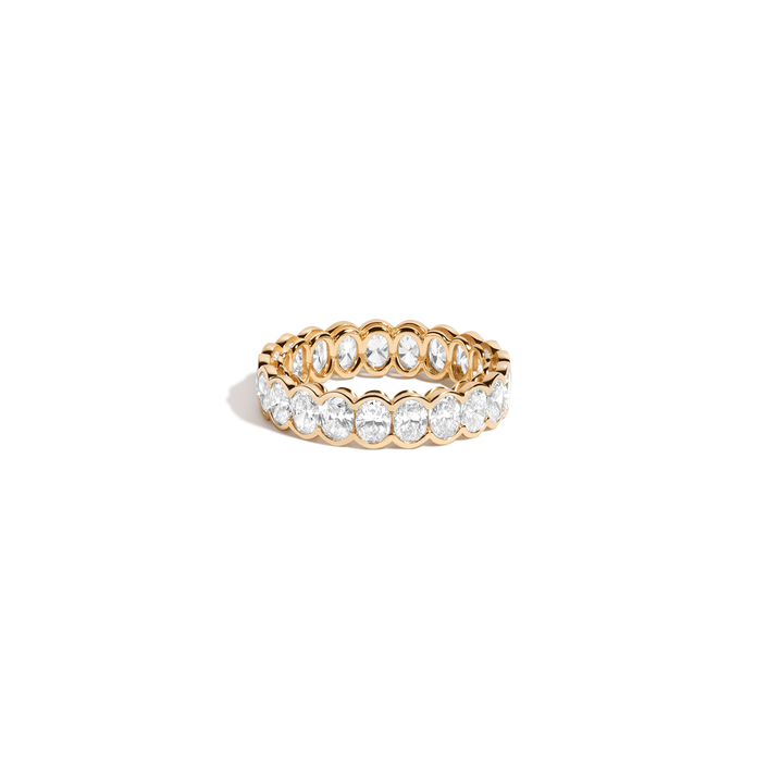 Oval Lab Grown Diamond Semi-Bezel Eternity Ring