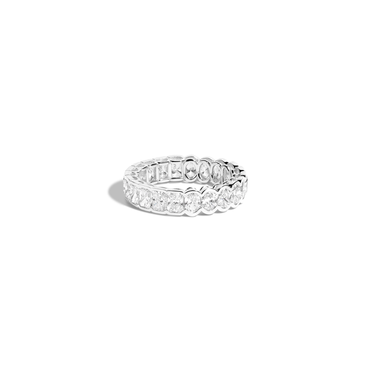 Two-in-One Lab Grown Diamond Semi-Bezel Eternity Ring 14k 18k White Gold First