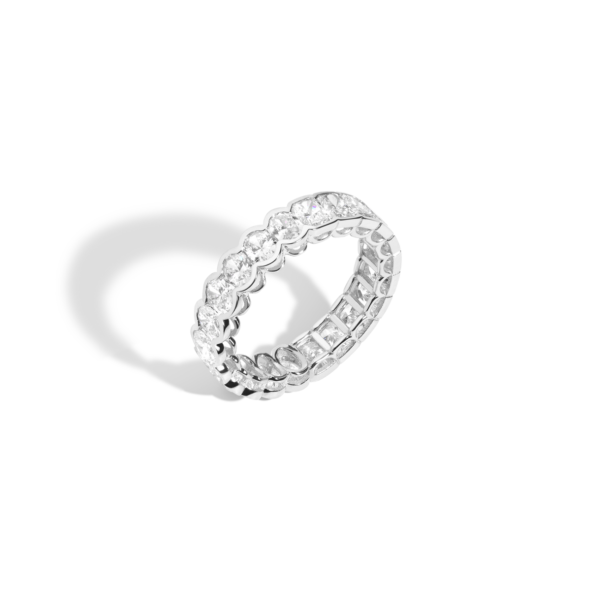 Two-in-One Lab Grown Diamond Semi-Bezel Eternity Ring 14k 18k White Gold