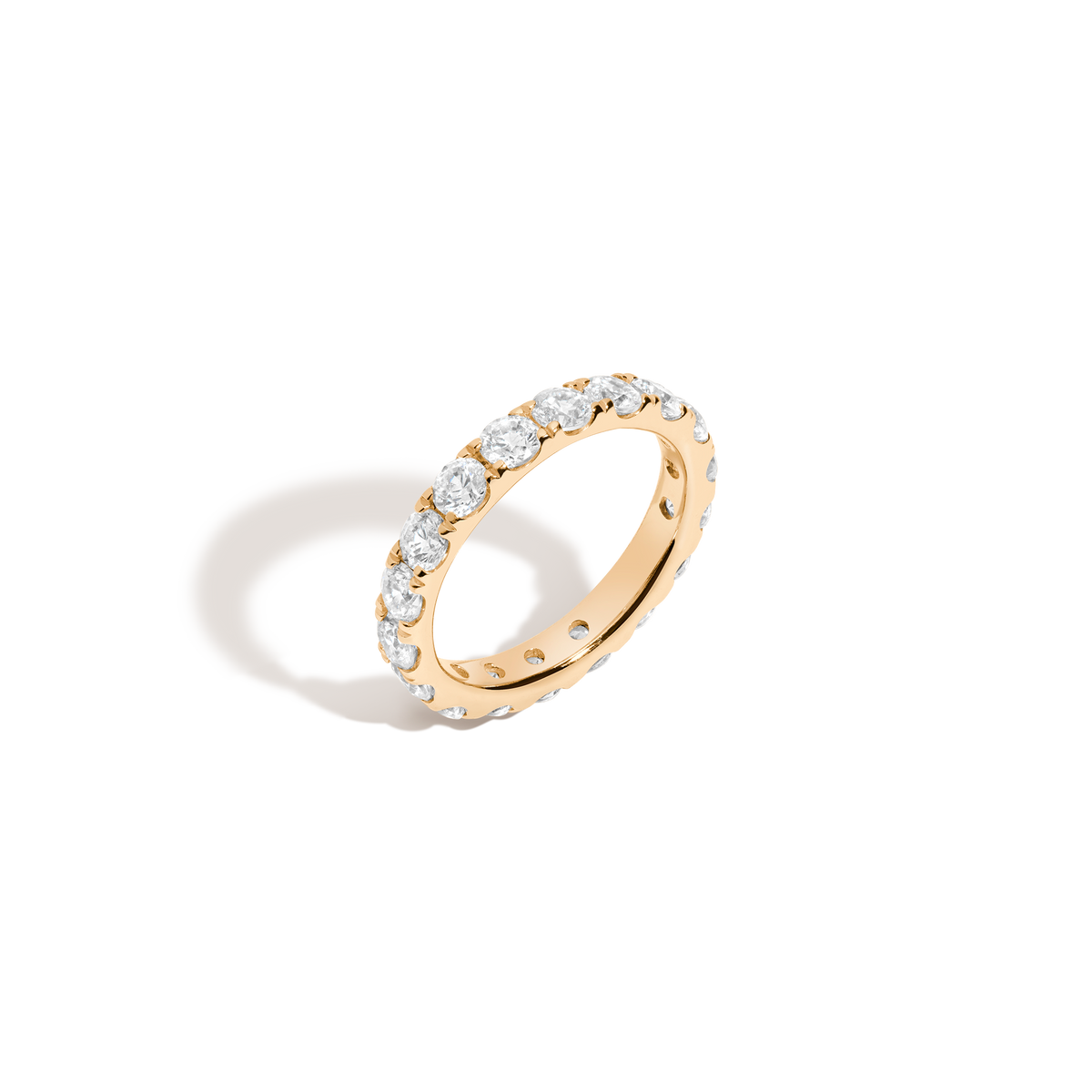 3ct Round Lab Grown Diamond Eternity Ring 14k Yellow Gold