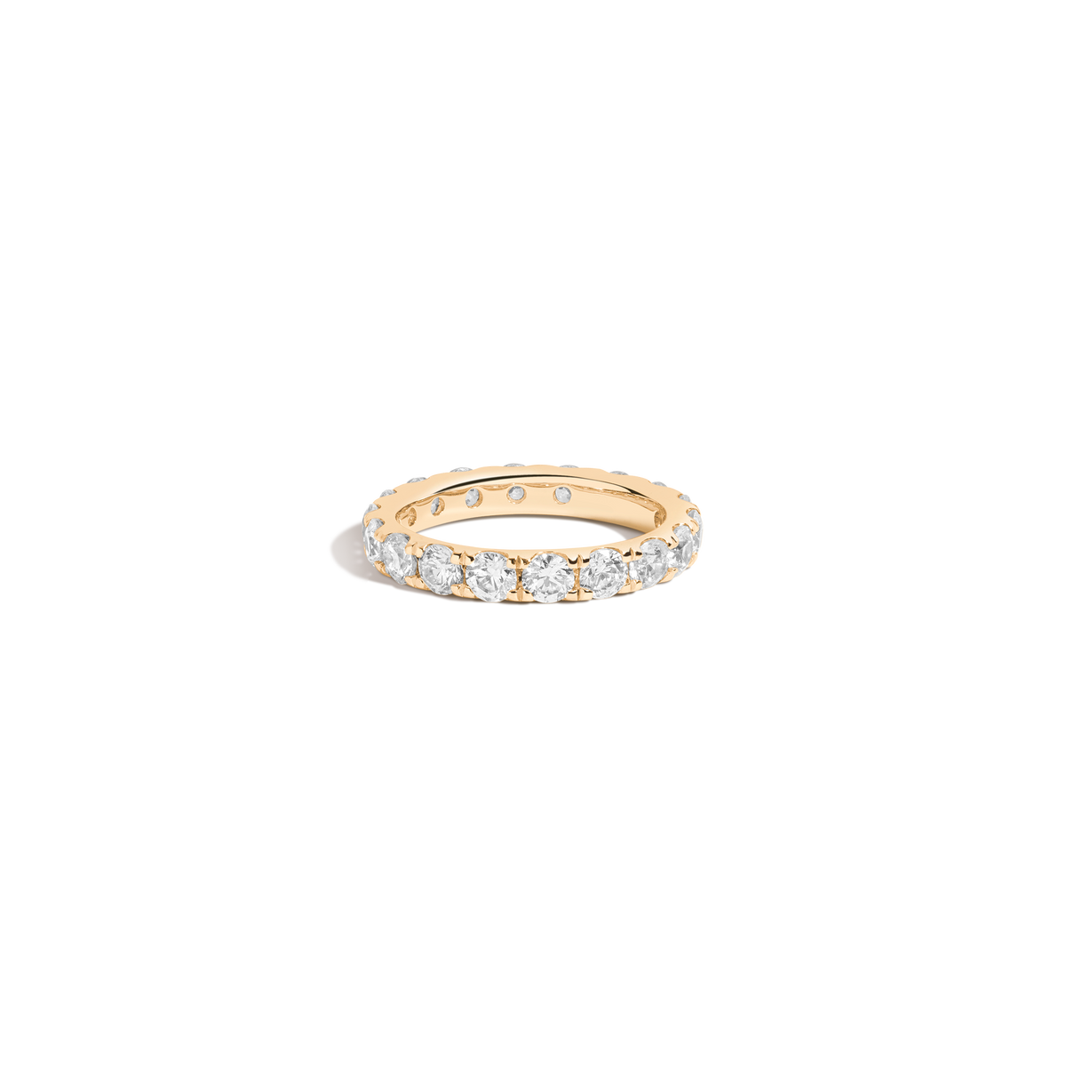 3ct Round Lab Grown Diamond Eternity Ring 14k Yellow Gold First