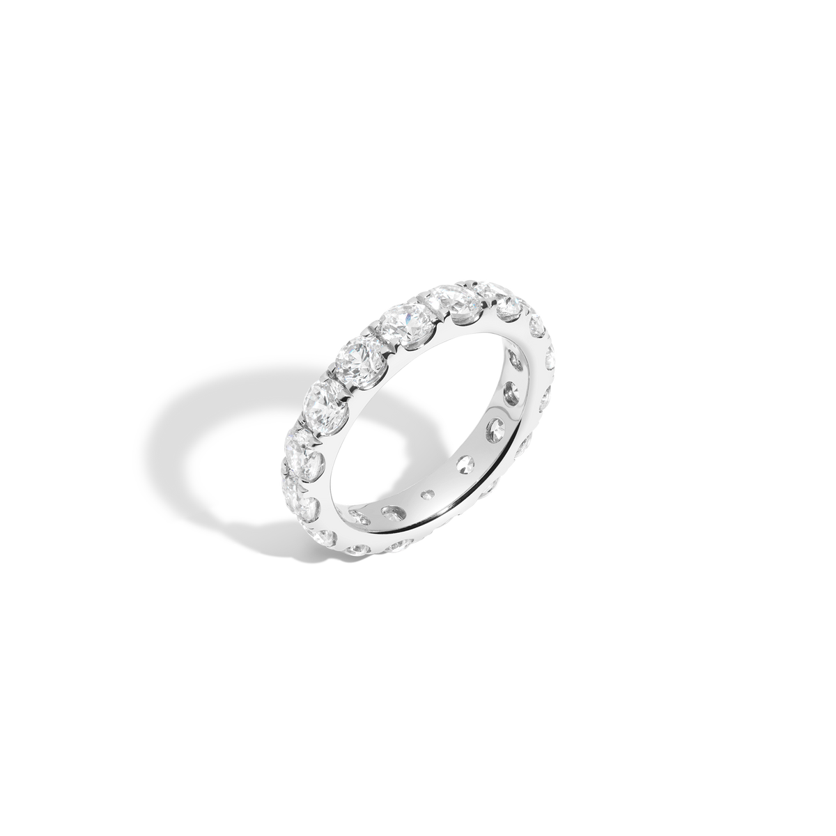 4ct Round Lab Grown Diamond Eternity Ring 14k White Gold