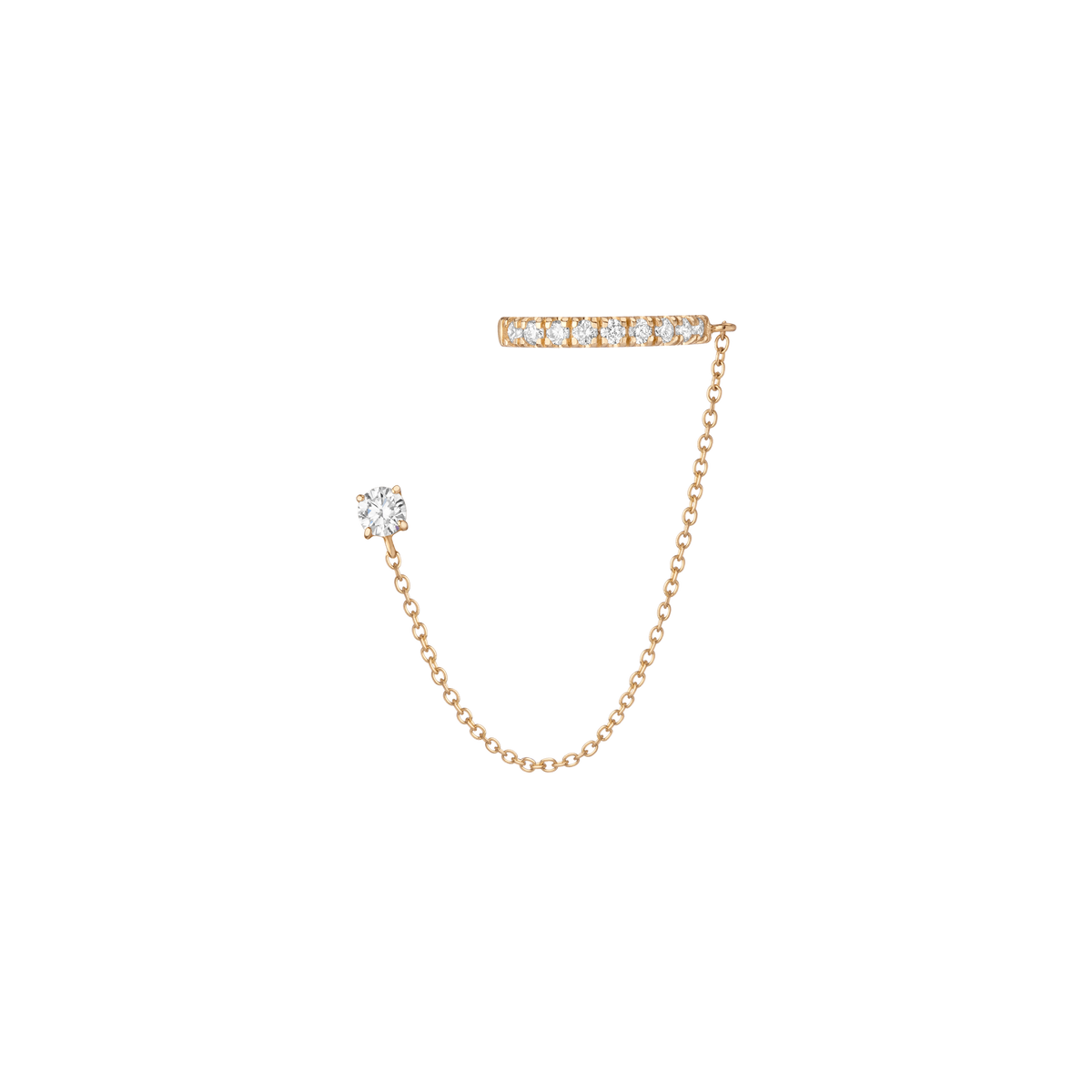 Aurate x Frye: Lab Grown Diamond Stud and Ear Cuff 14k Yellow Gold First