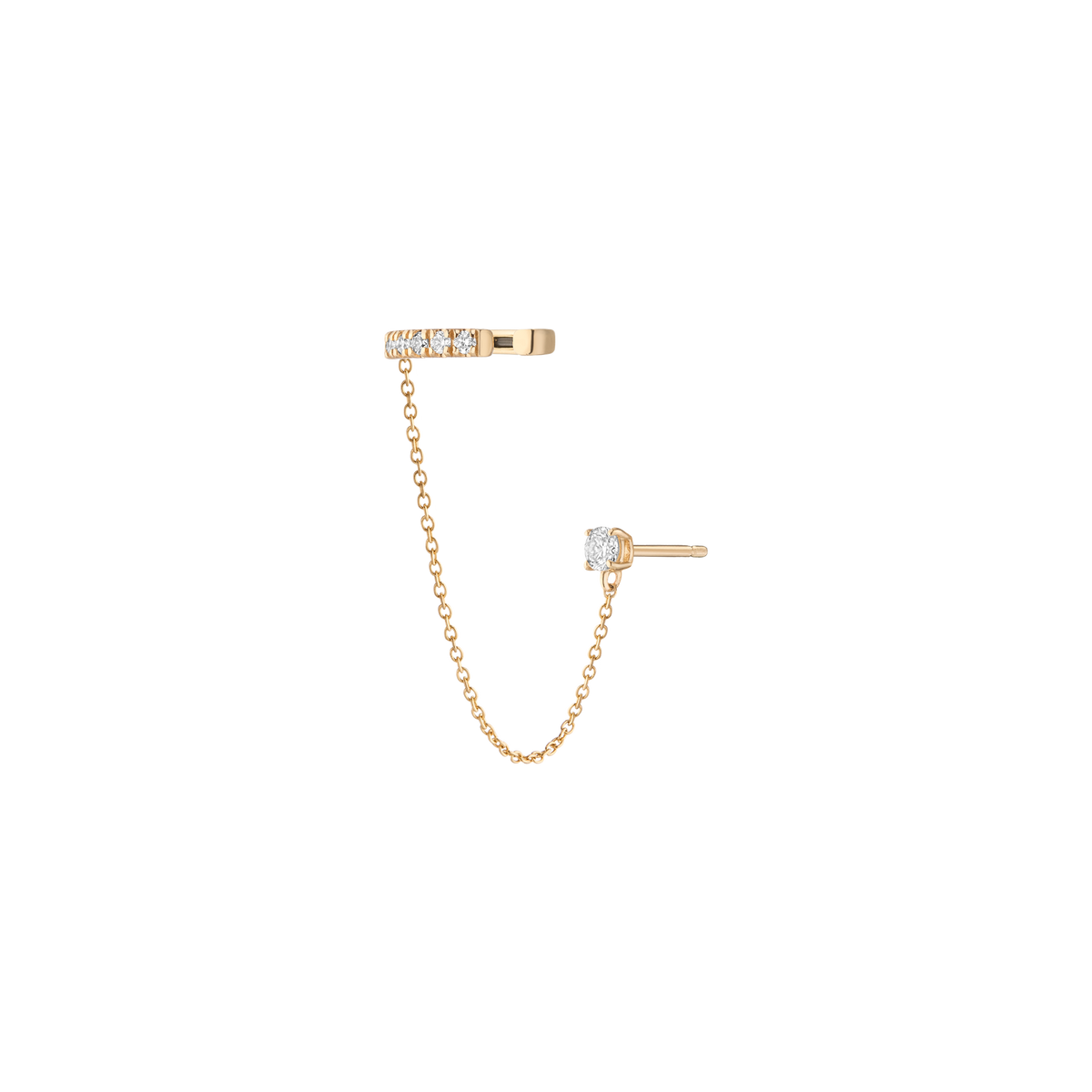 Aurate x Frye: Lab Grown Diamond Stud and Ear Cuff 14k Yellow Gold