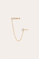 Aurate x Frye: Lab Grown Diamond Stud and Ear Cuff