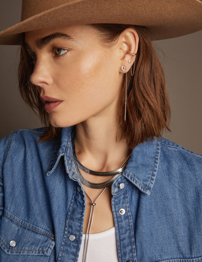 Aurate x Frye: Lab Grown Diamond Stud and Ear Cuff