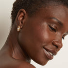Chunky Double Lab Grown Diamond Pear Huggie Earrings