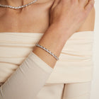 Lab Grown White Sapphire Trillion Tennis Bracelet