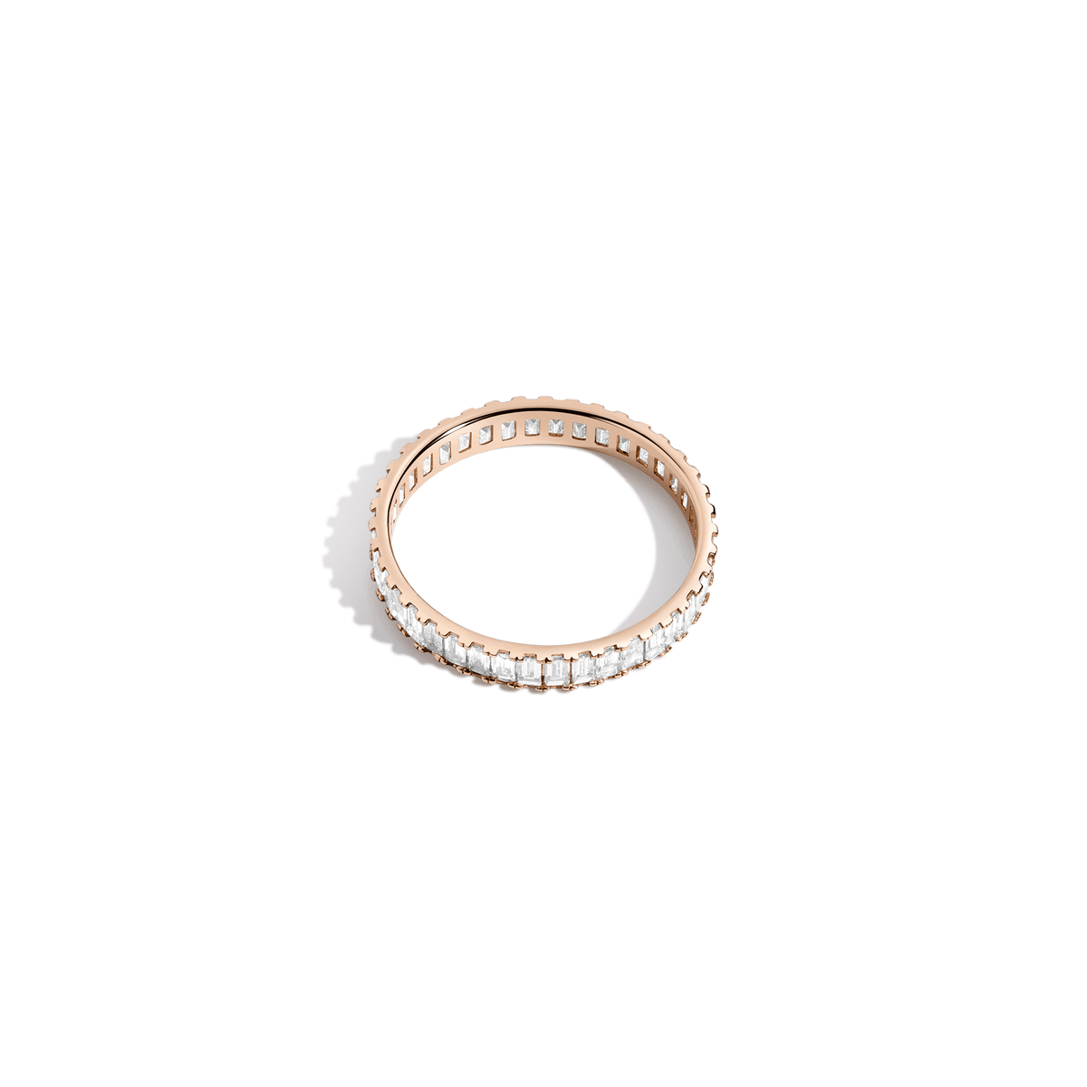 Lab Grown Bold Diamond Baguette Ring 14k Rose Gold