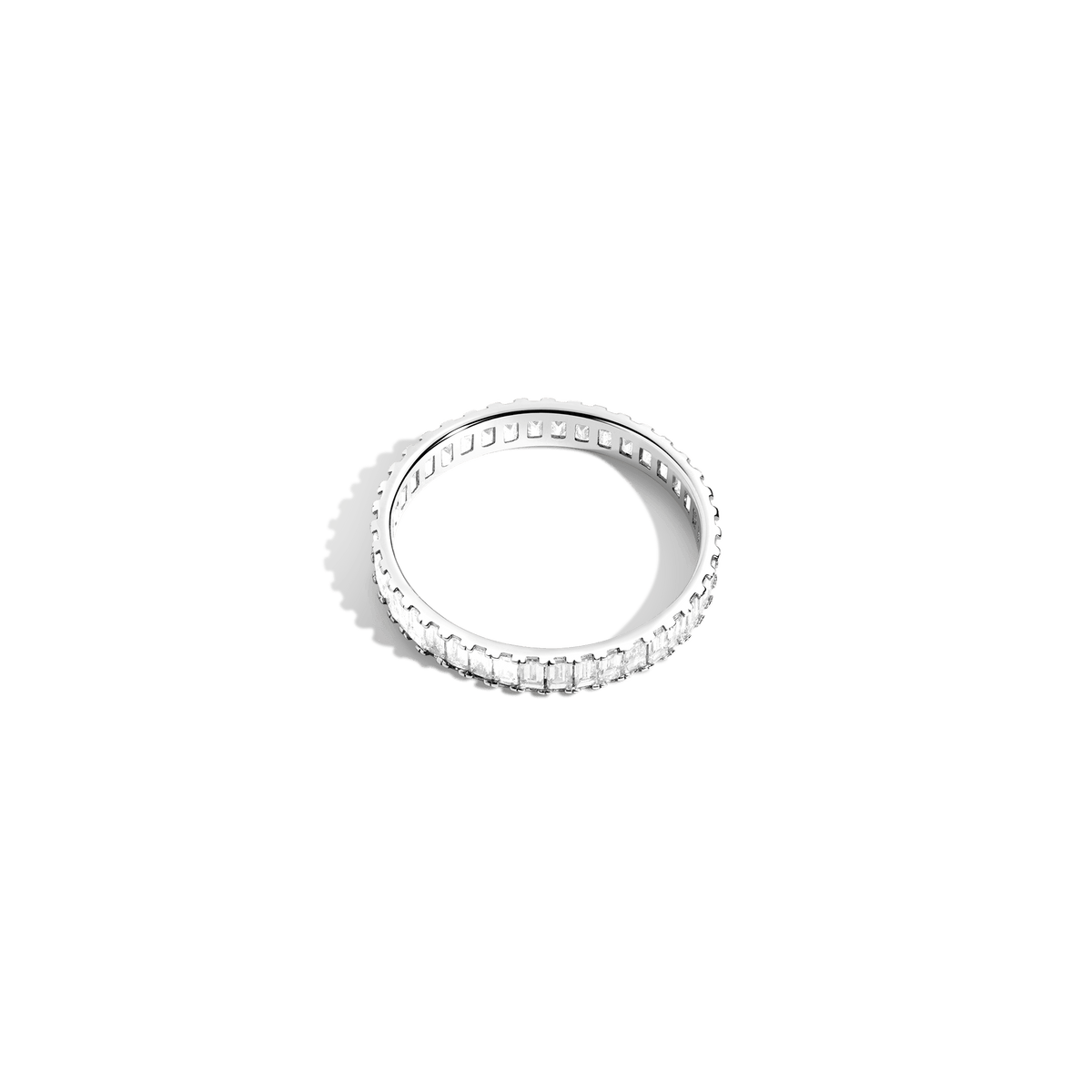 Lab Grown Bold Diamond Baguette Ring 14k White Gold