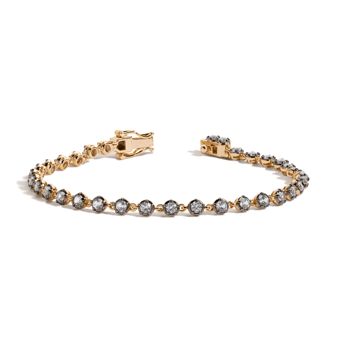 Black Rhodium Georgian Tennis Bracelet Vermeil Black Rhodium 6in 6.5in 7in 7.5in First