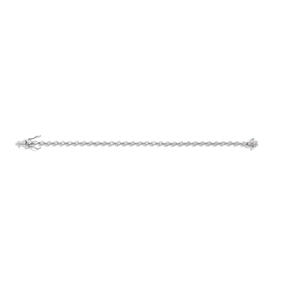 Lab Grown White Sapphire Georgian Tennis Bracelet Vermeil White Gold 6in 6.5in 7in 7.5in