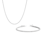 Lab Grown White Sapphire Tennis Set