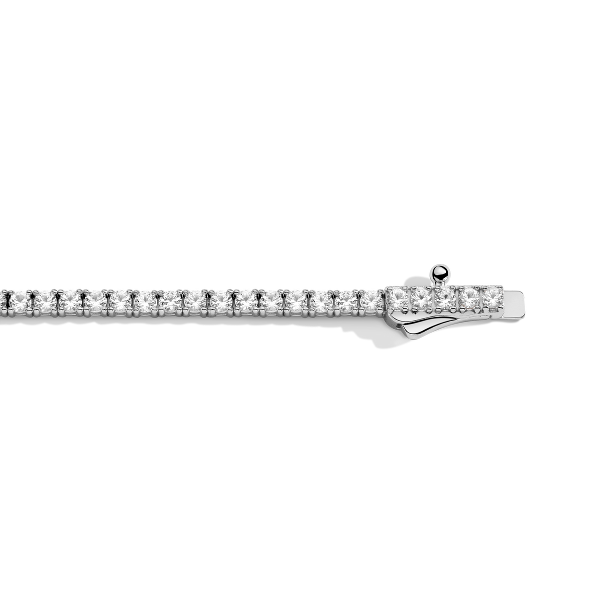 Personalized Lab Grown White Sapphire Tennis Bracelet Vermeil White Gold 6in 6.5in 7in 7.5in 1 2 3 4 5 6 7 Combo Image