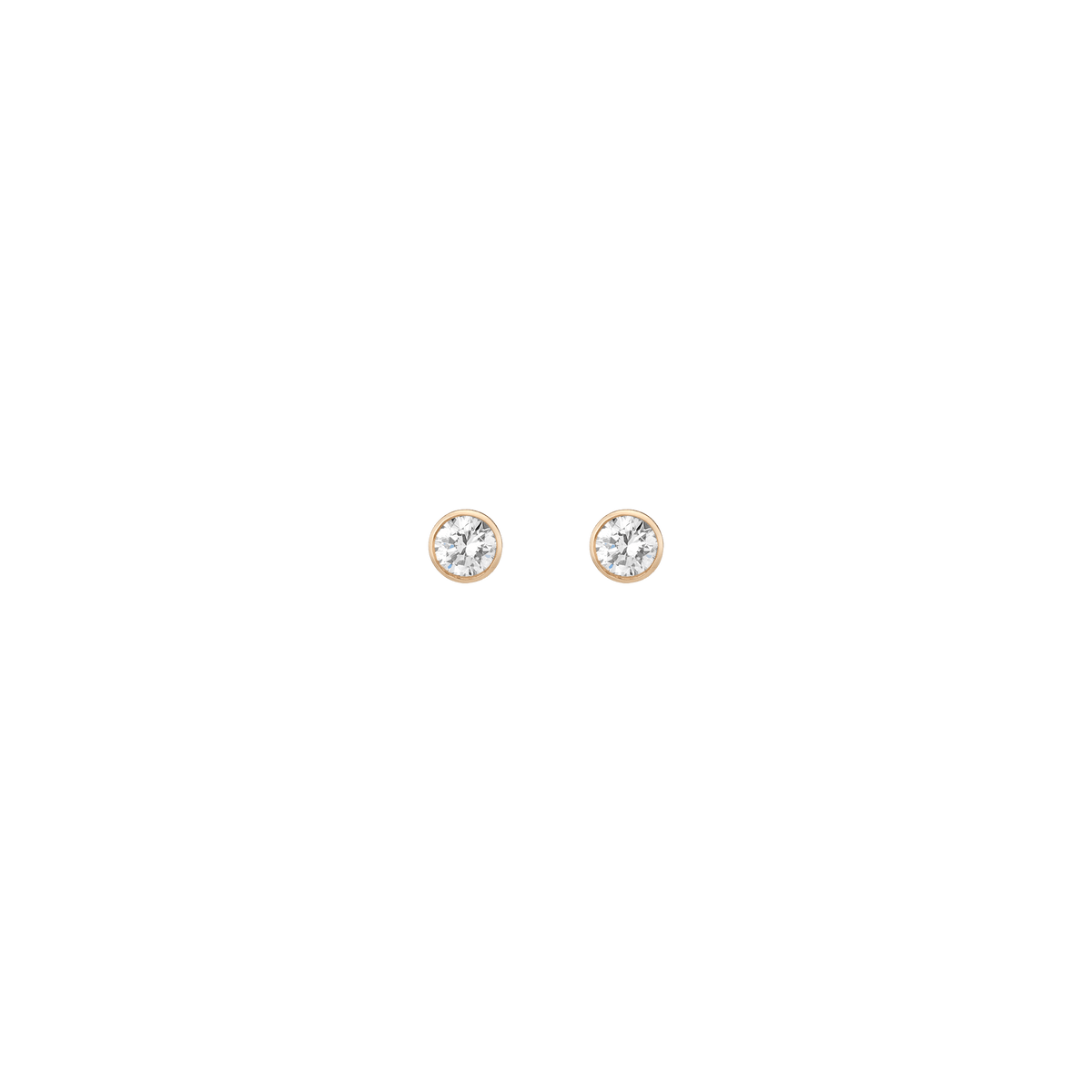 XXL Diamond Bezel Studs 14K 18K Yellow Gold Single Pair Lab-grown Natural First