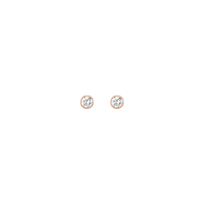 XXL Diamond Bezel Studs 14K 18K Rose Gold Single Pair Lab-grown Natural First