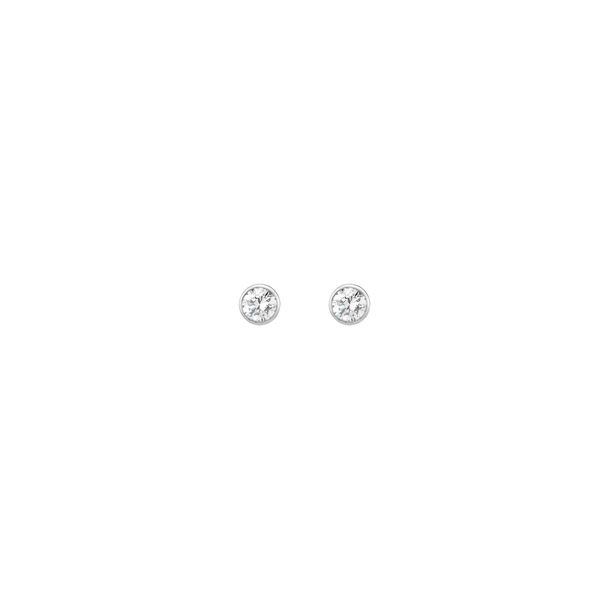 XXL Diamond Bezel Studs 14K 18K White Gold Single Pair Lab-grown Natural First