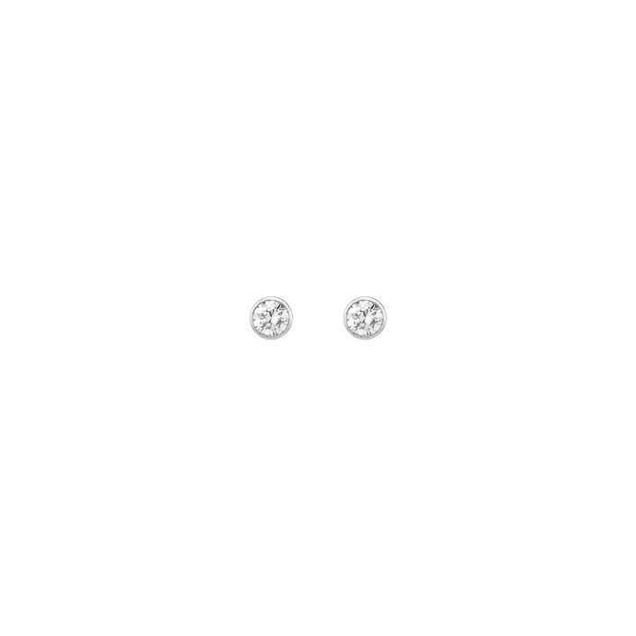 XXL Diamond Bezel Studs 14K 18K White Gold Single Pair Lab-grown Natural First