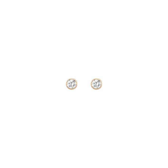 XXL Diamond Bezel Studs 14K 18K Yellow Gold Single Pair Lab-grown Natural First