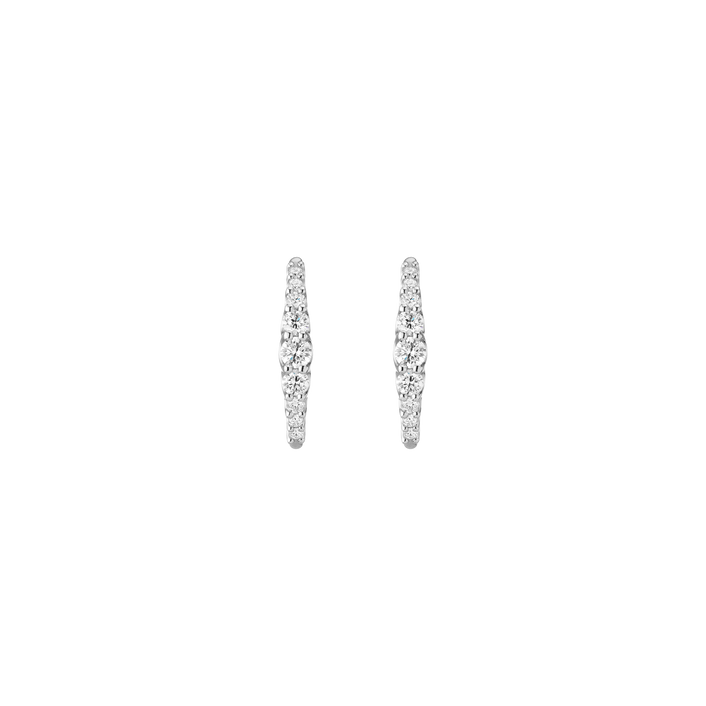 Lab Grown Diamond Eternity Stud Earrings 14k White Gold Pair First