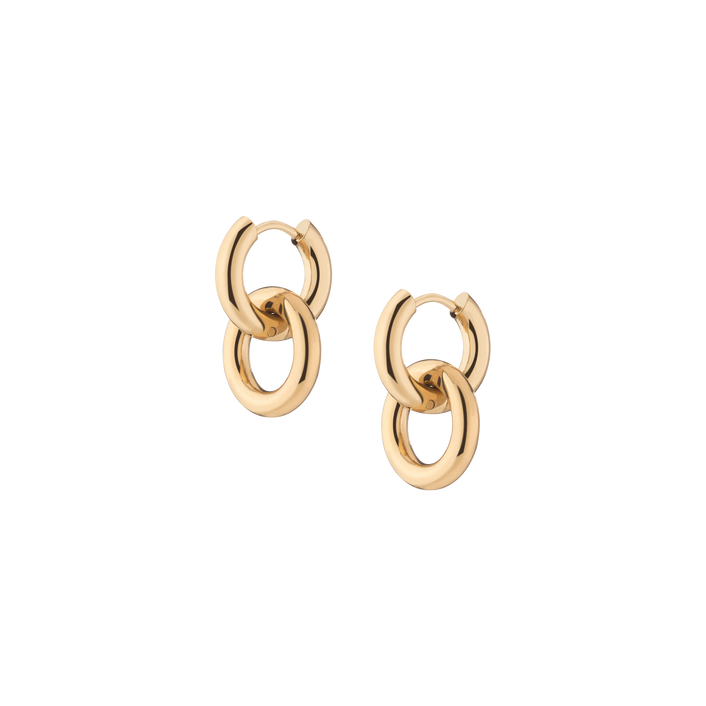 Bold Connection Earrings Stainless Steel Yellow Gold First