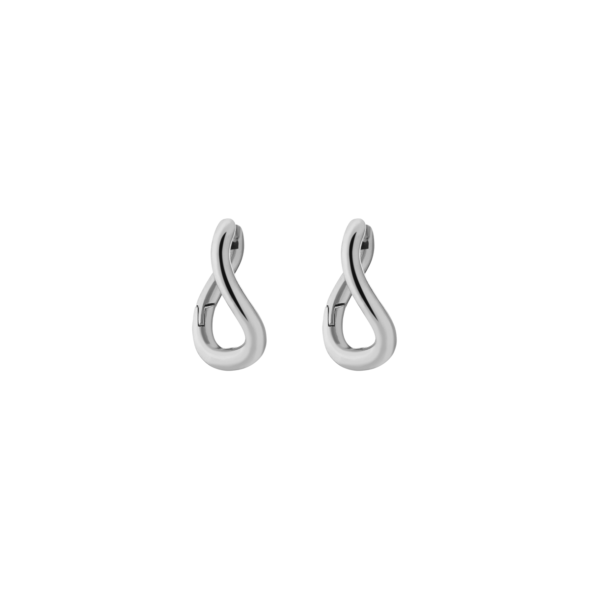 Curve Hoop Earrings Stainless Steel White Gold First 
