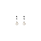 Stainless Steel Pearl Huggie Earrings